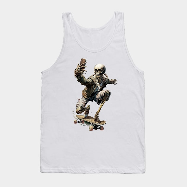 A skeleton rides a skateboard Tank Top by AV Studio